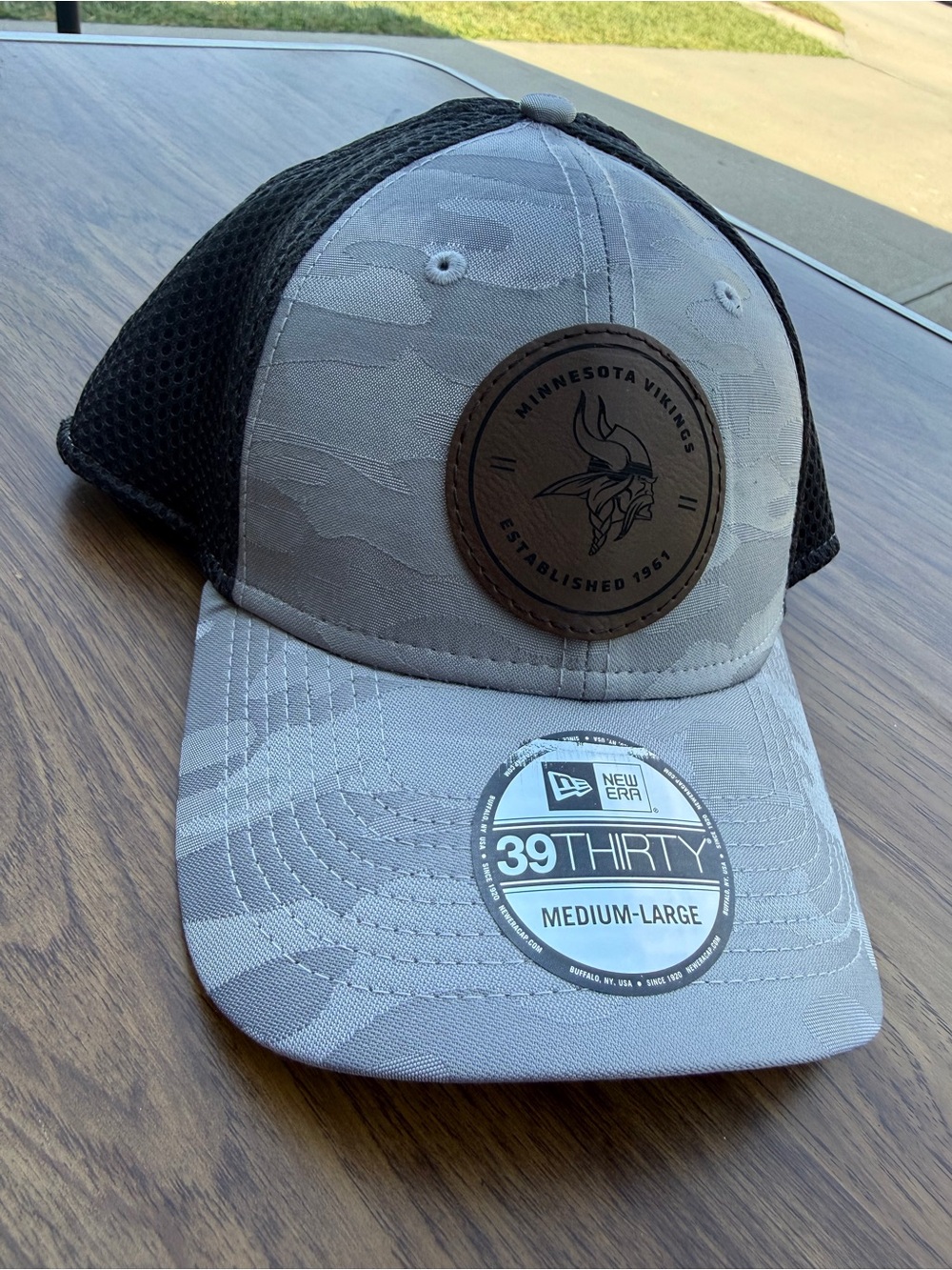 Minnesota Vikings New Era 39THIRTY gray camo trucker cap in a M/L #NFL #football